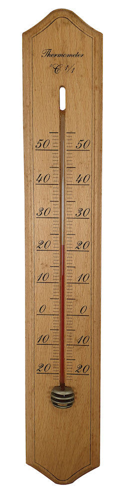 Thermomètre en bois - Hauteur : 26cm / Largeur :6cm environ